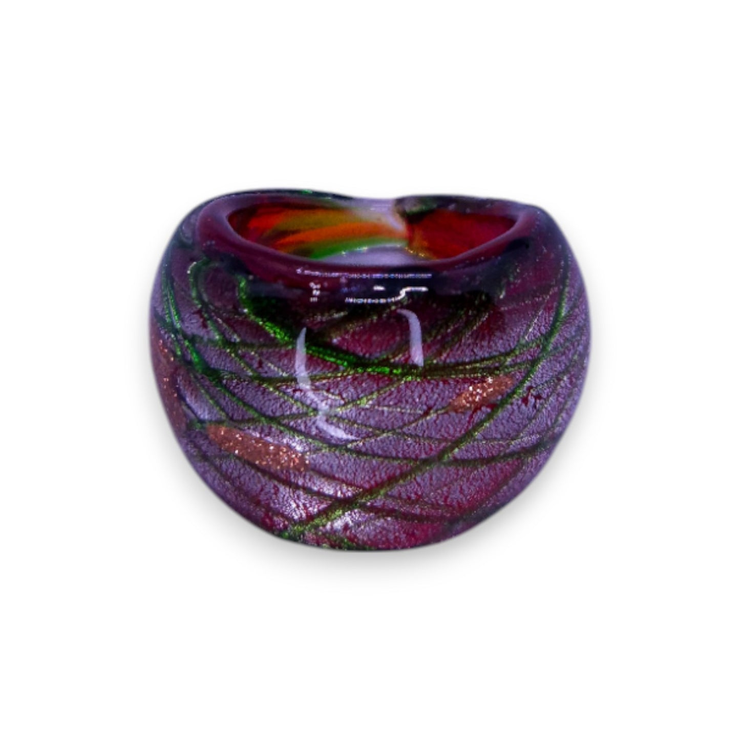 Glass "Cranberry Fizz" Statement Ring