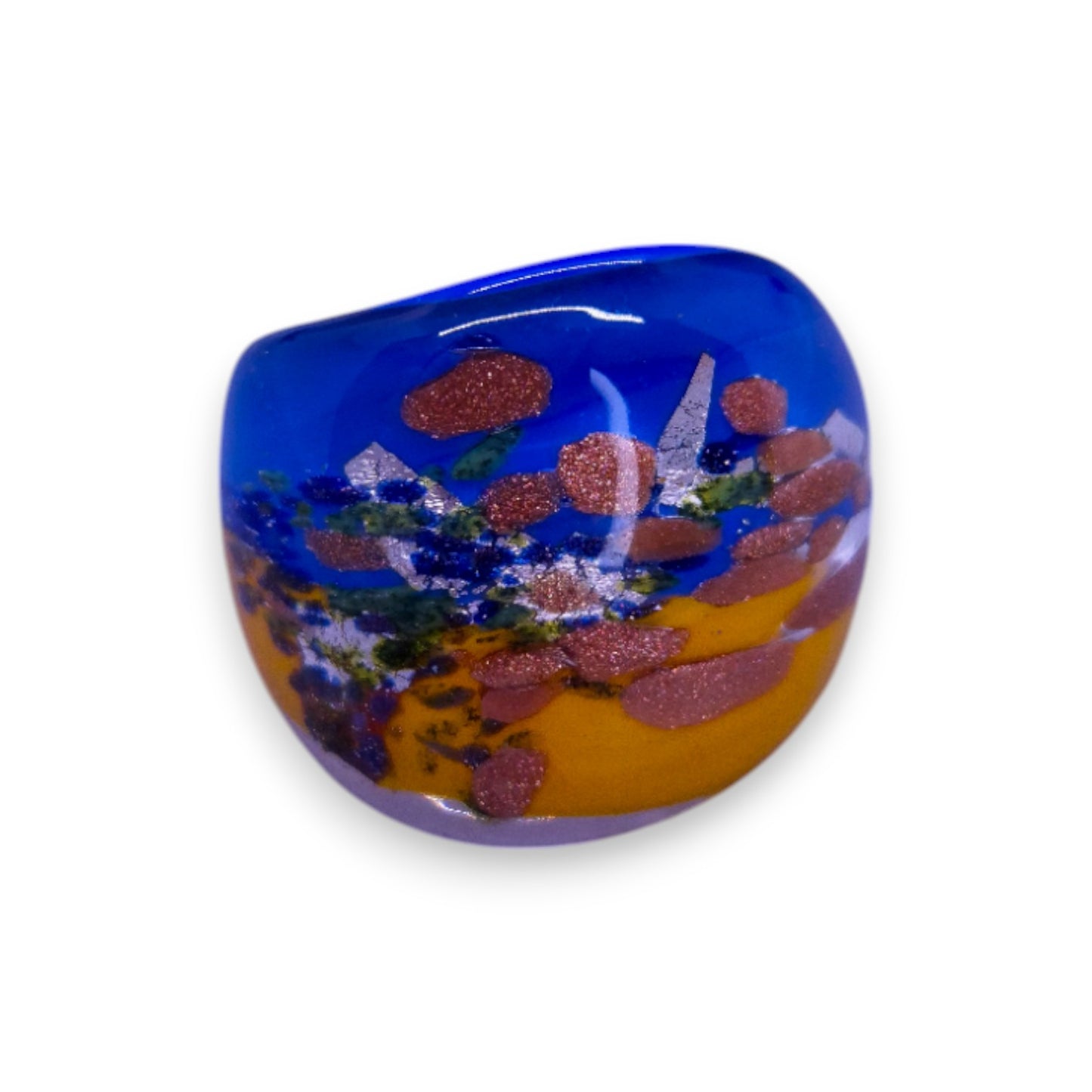 Glass "Coconut Sunrise" Statement Ring
