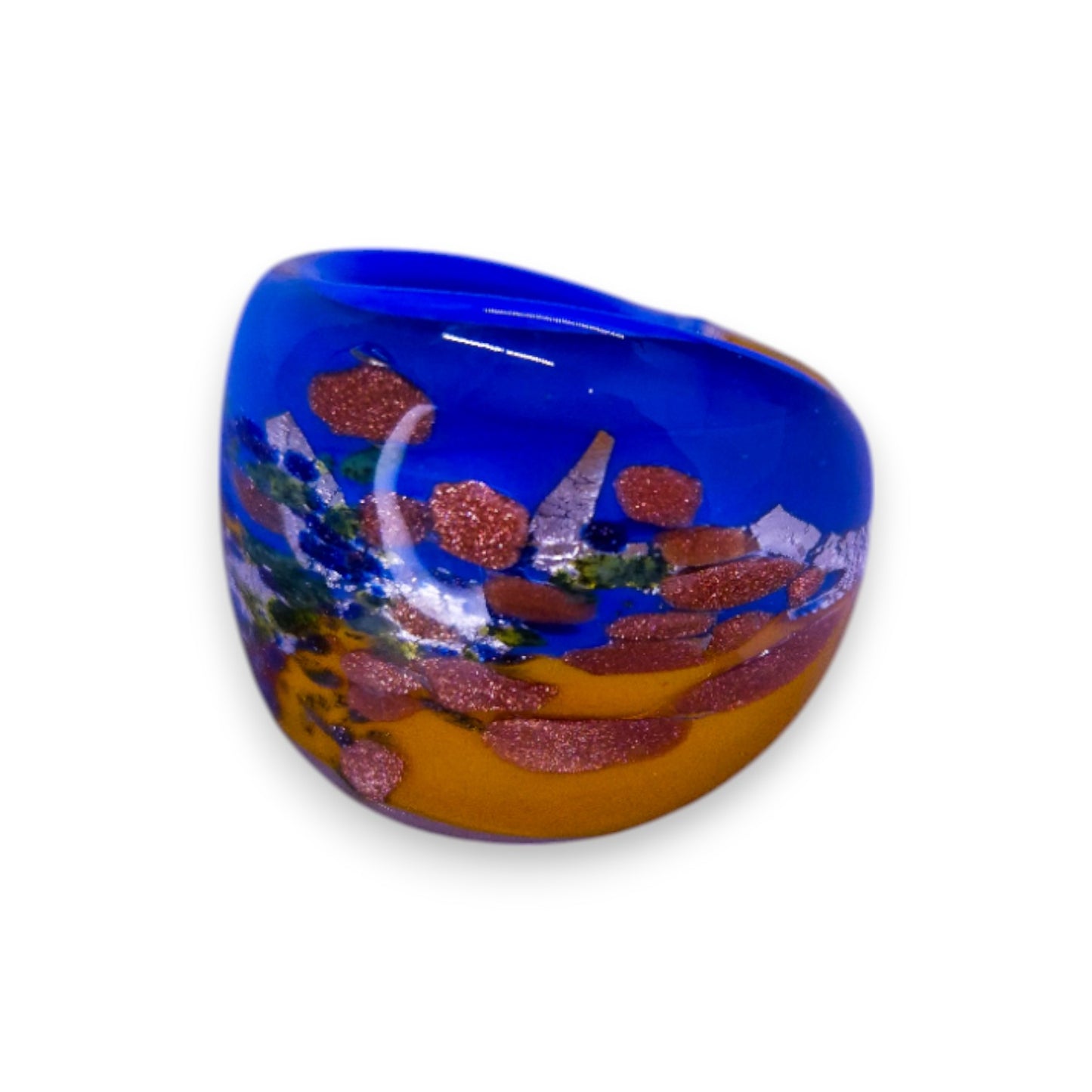 Glass "Coconut Sunrise" Statement Ring