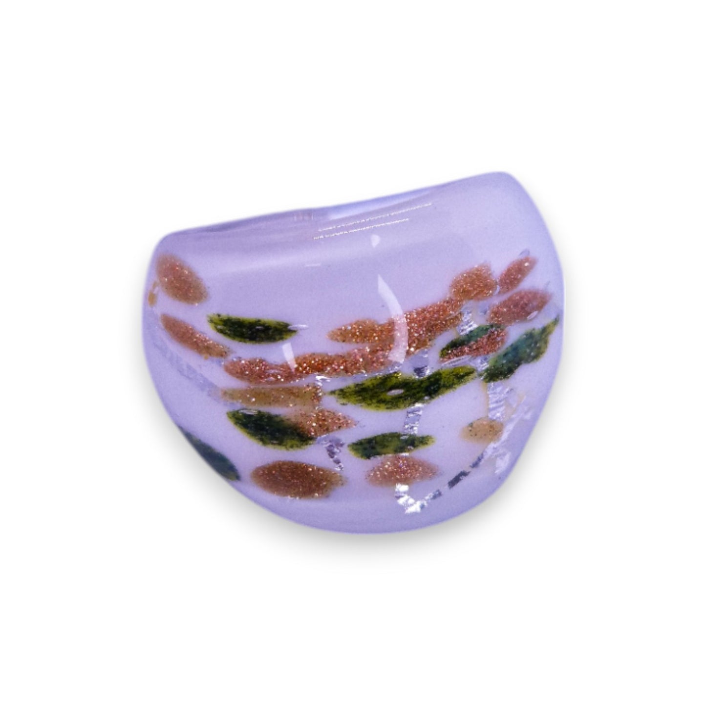 Glass "Pistachio Cream" Statement Ring