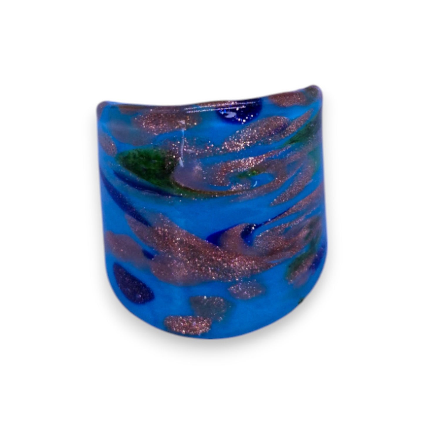 Glass "Sea Salt Caramel" Statement Ring