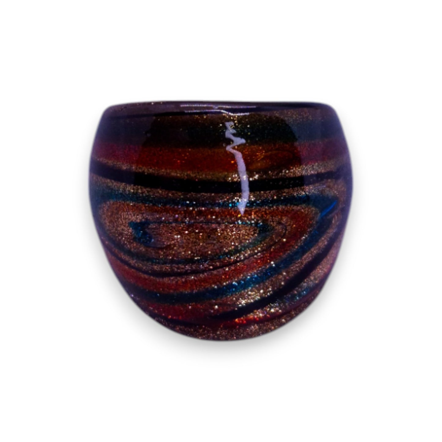 Glass "Cosmic Cocoa" Statement Ring