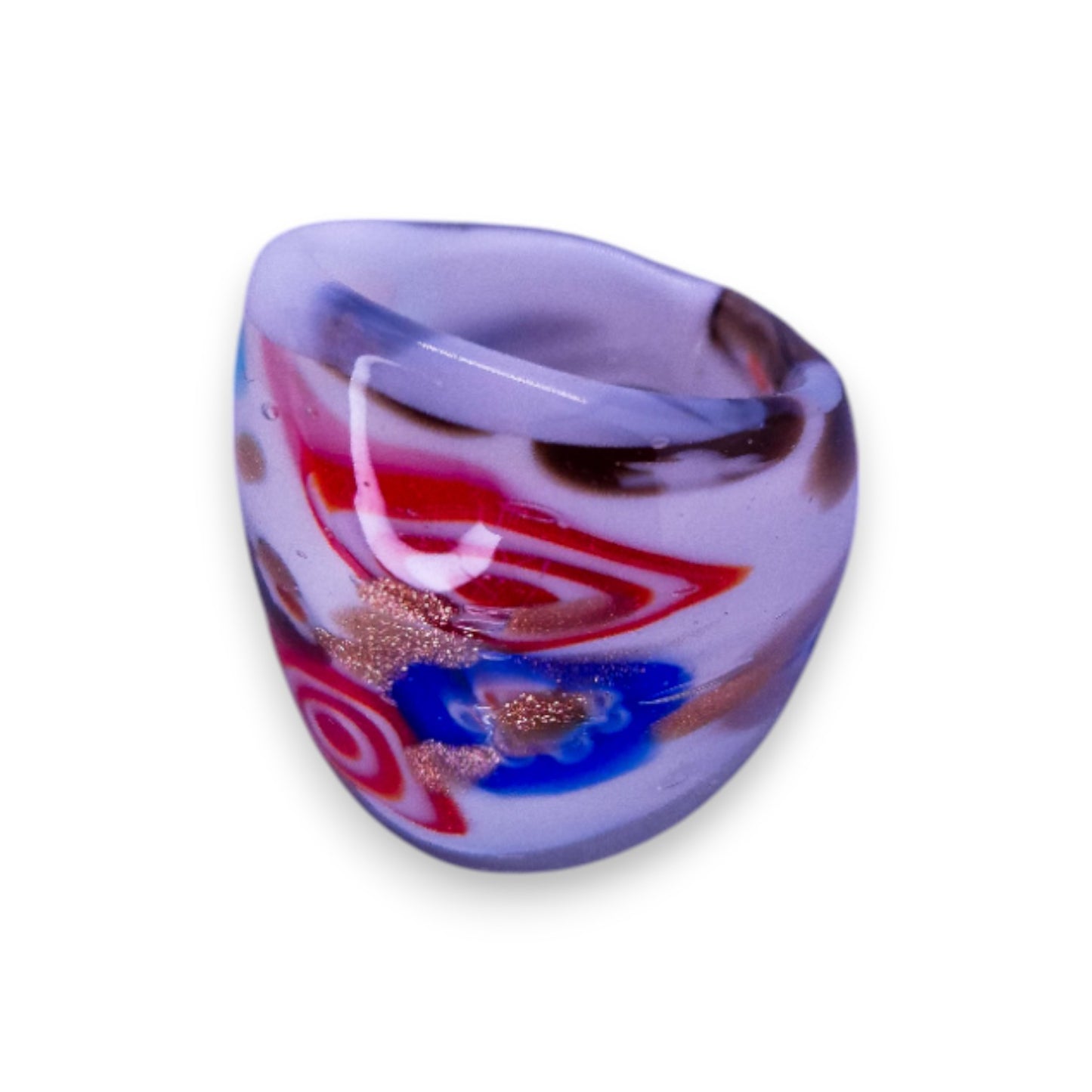 Glass "Iced Berry Tart" Statement Ring