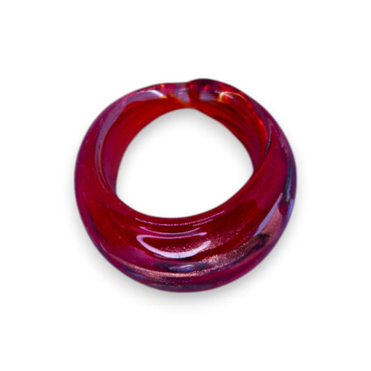 Glass "Spiced Cherry" Statement Ring