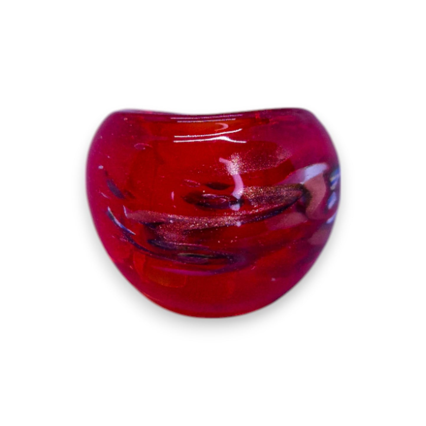 Glass "Spiced Cherry" Statement Ring