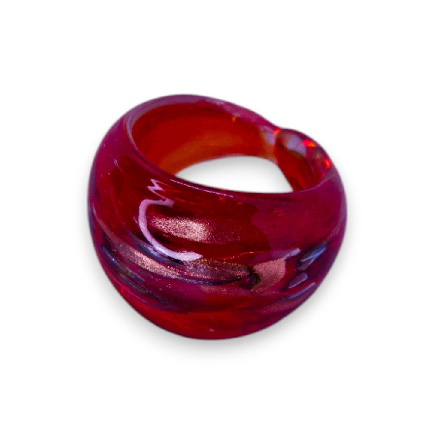 Glass "Spiced Cherry" Statement Ring