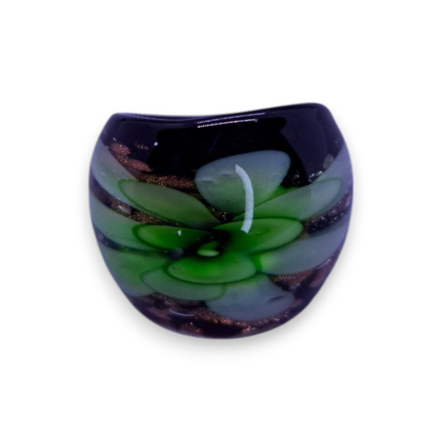 Glass "Matcha Garden" Statement Ring
