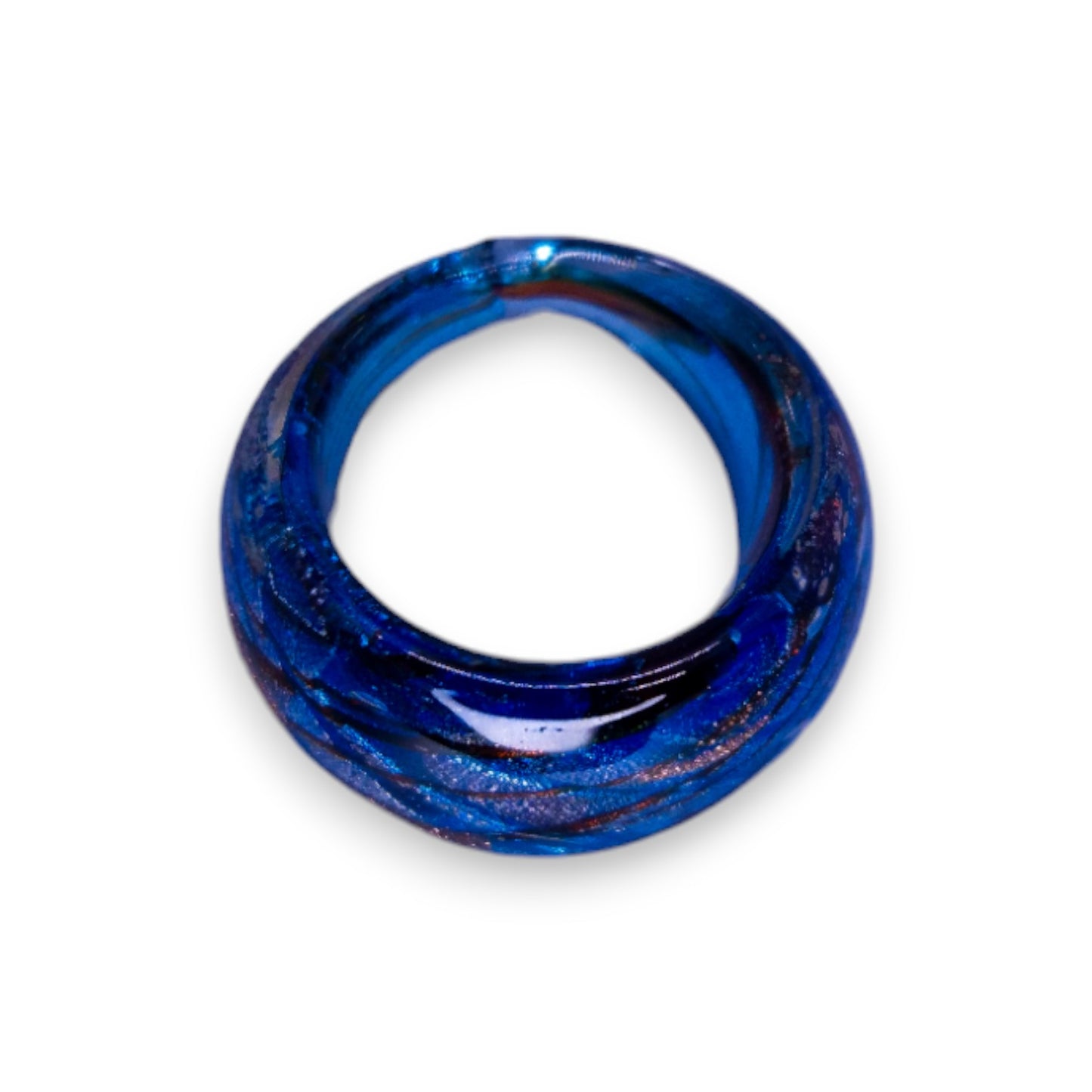 Glass "Iced Chai" Statement Ring