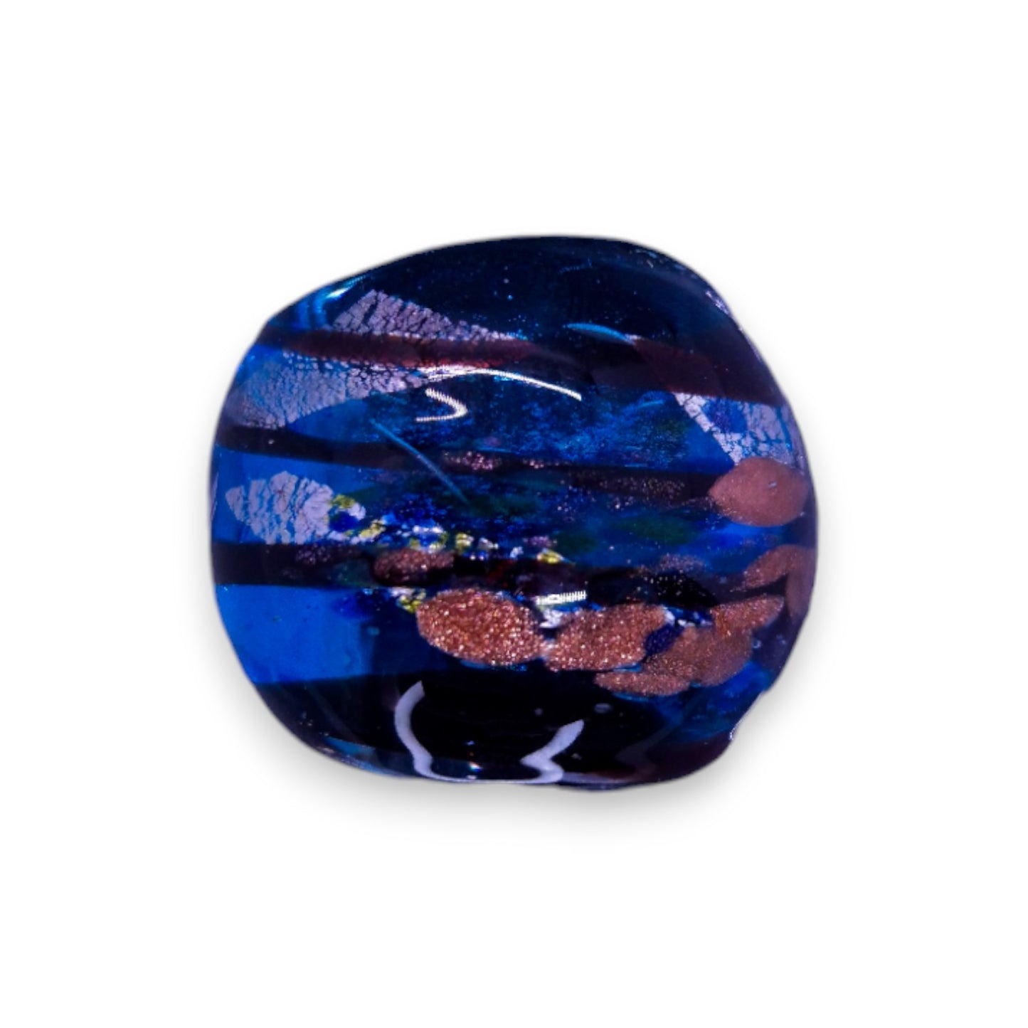 Glass "Ocean Biscotti" Statement Ring