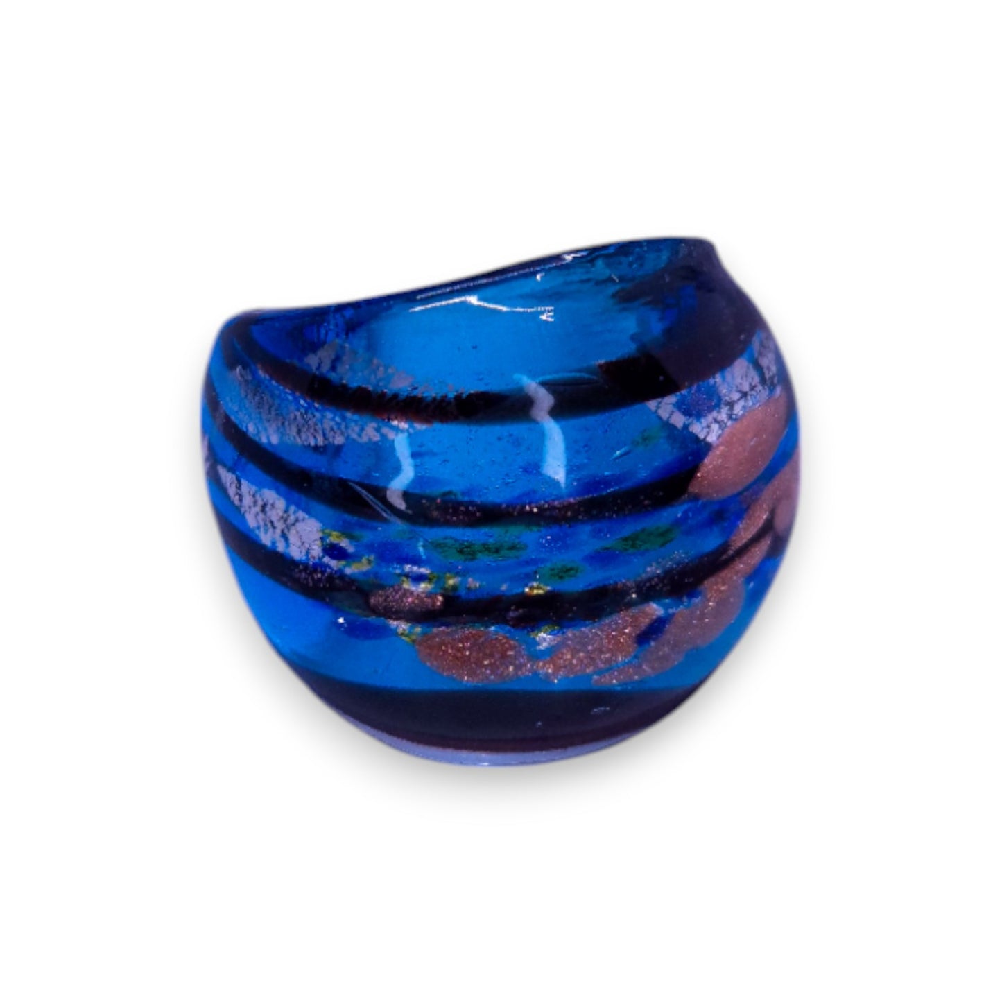 Glass "Ocean Biscotti" Statement Ring