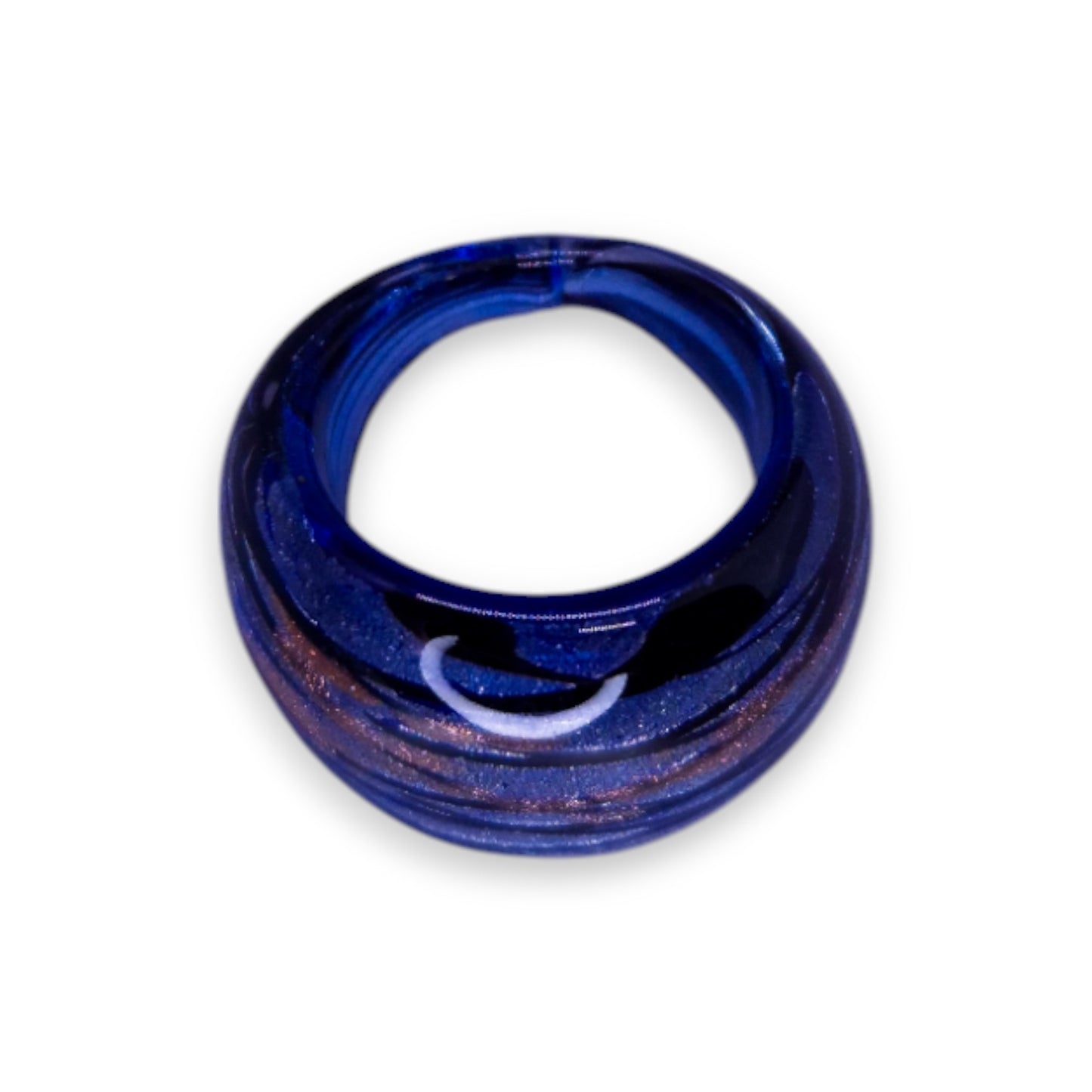 Glass "Smoked Honeyberry" Statement Ring