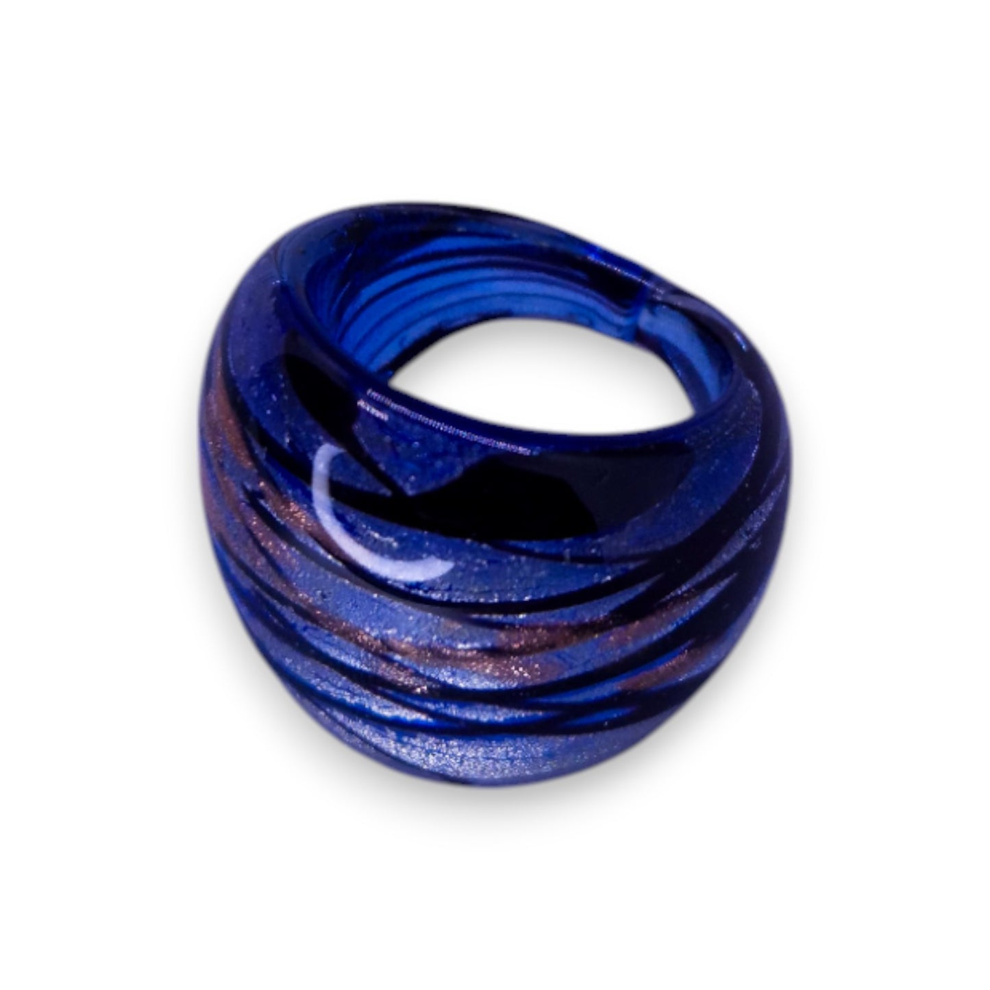 Glass "Smoked Honeyberry" Statement Ring