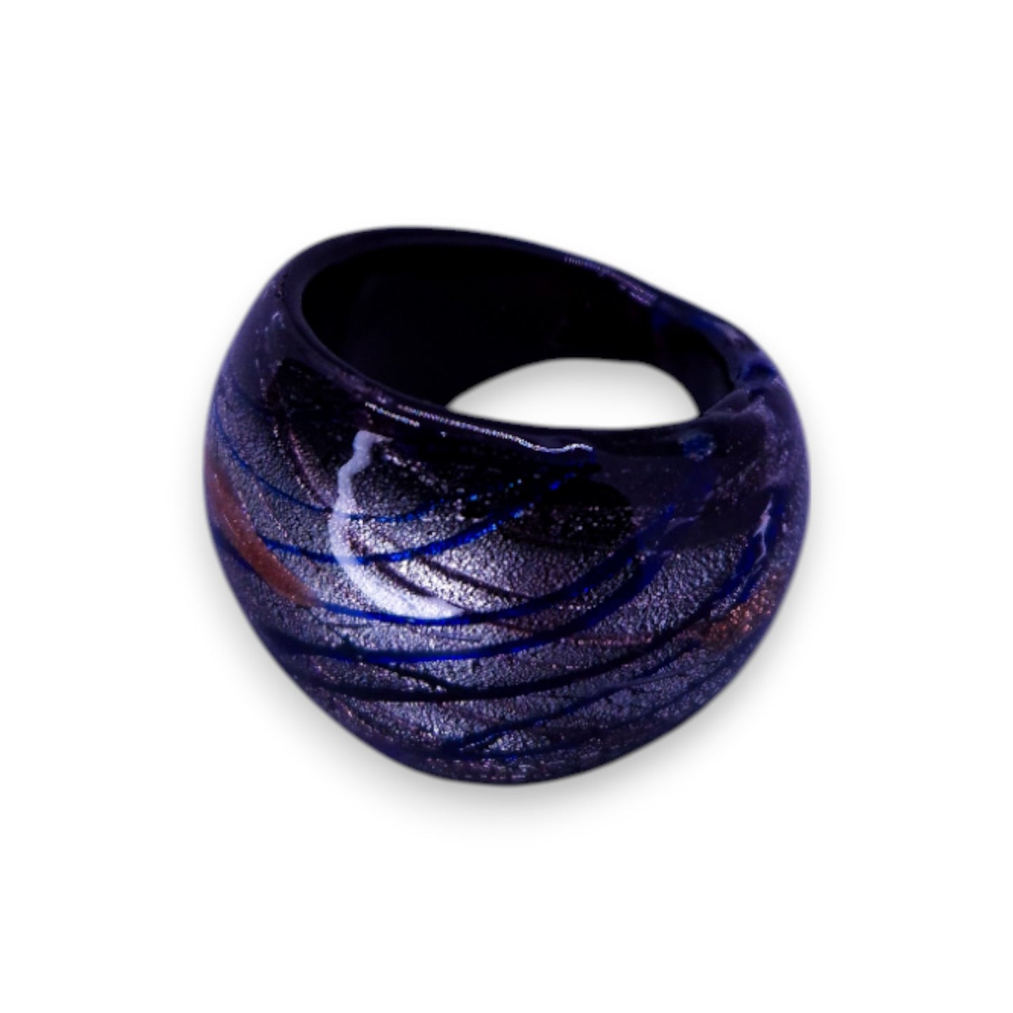 Glass "Midnight Sorbet" Statement Ring