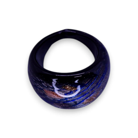 Glass "Midnight Sorbet" Statement Ring