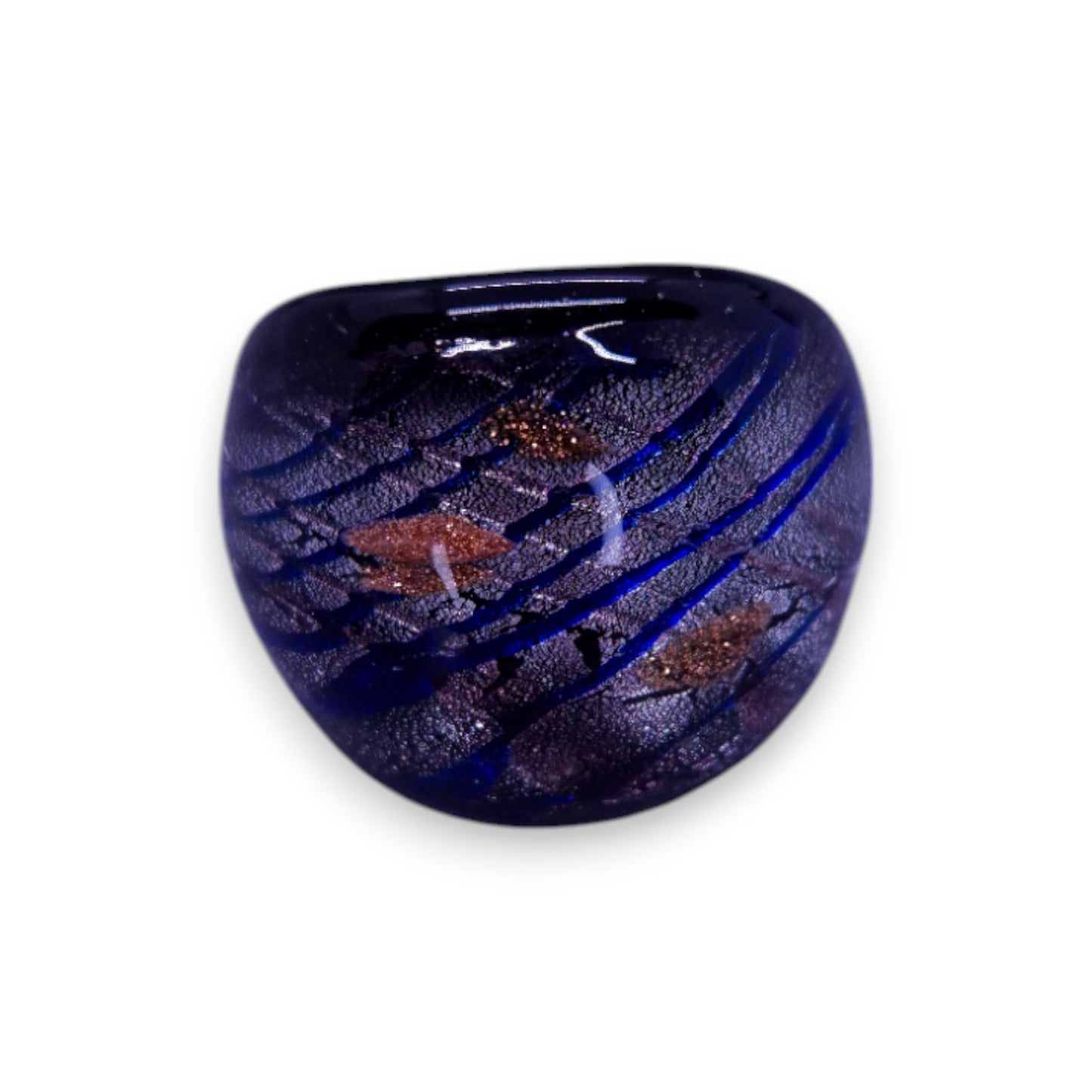 Glass "Midnight Sorbet" Statement Ring