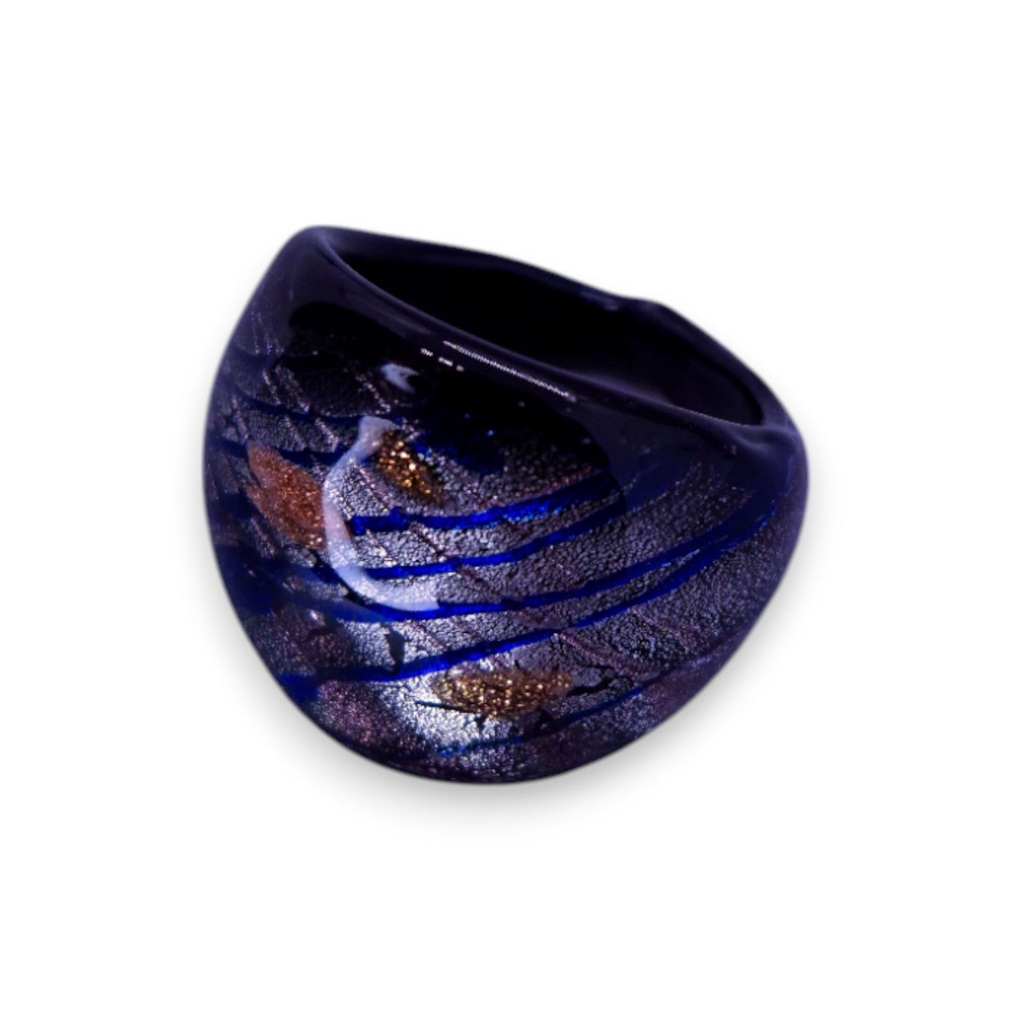 Glass "Midnight Sorbet" Statement Ring