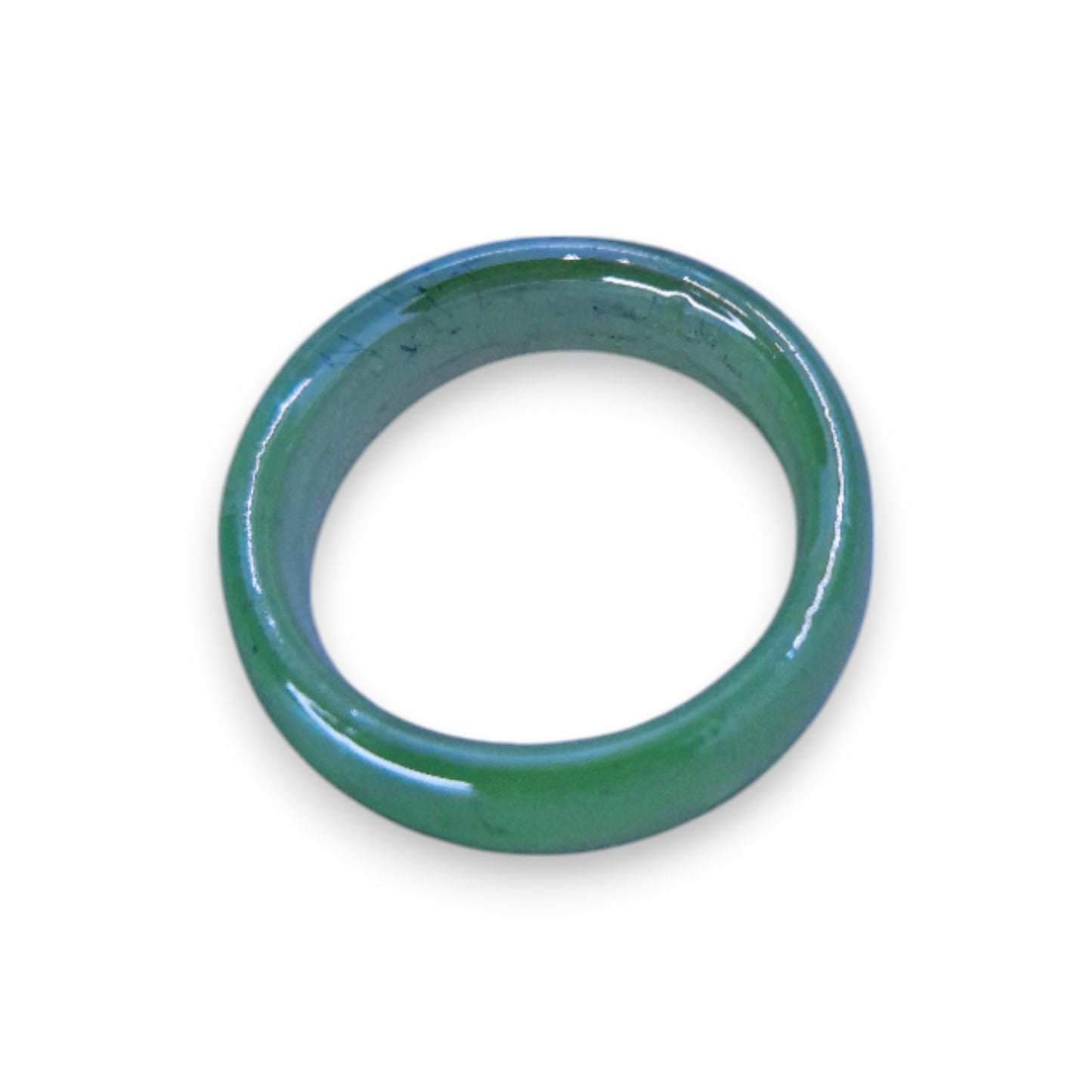 Glass "Matcha Glaze" Statement Ring