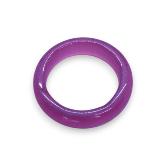 Glass "Strawberry Frost" Statement Ring