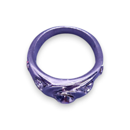 Silver Tone Clear Cubic Zirconia Classic Ring