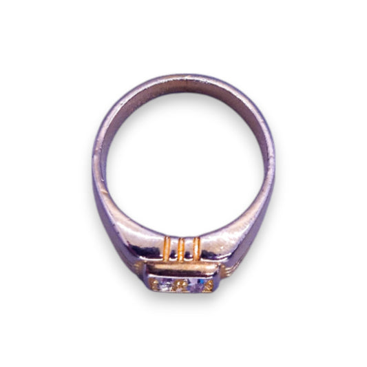 Gold Tone Cubic Zirconia Classic Ring