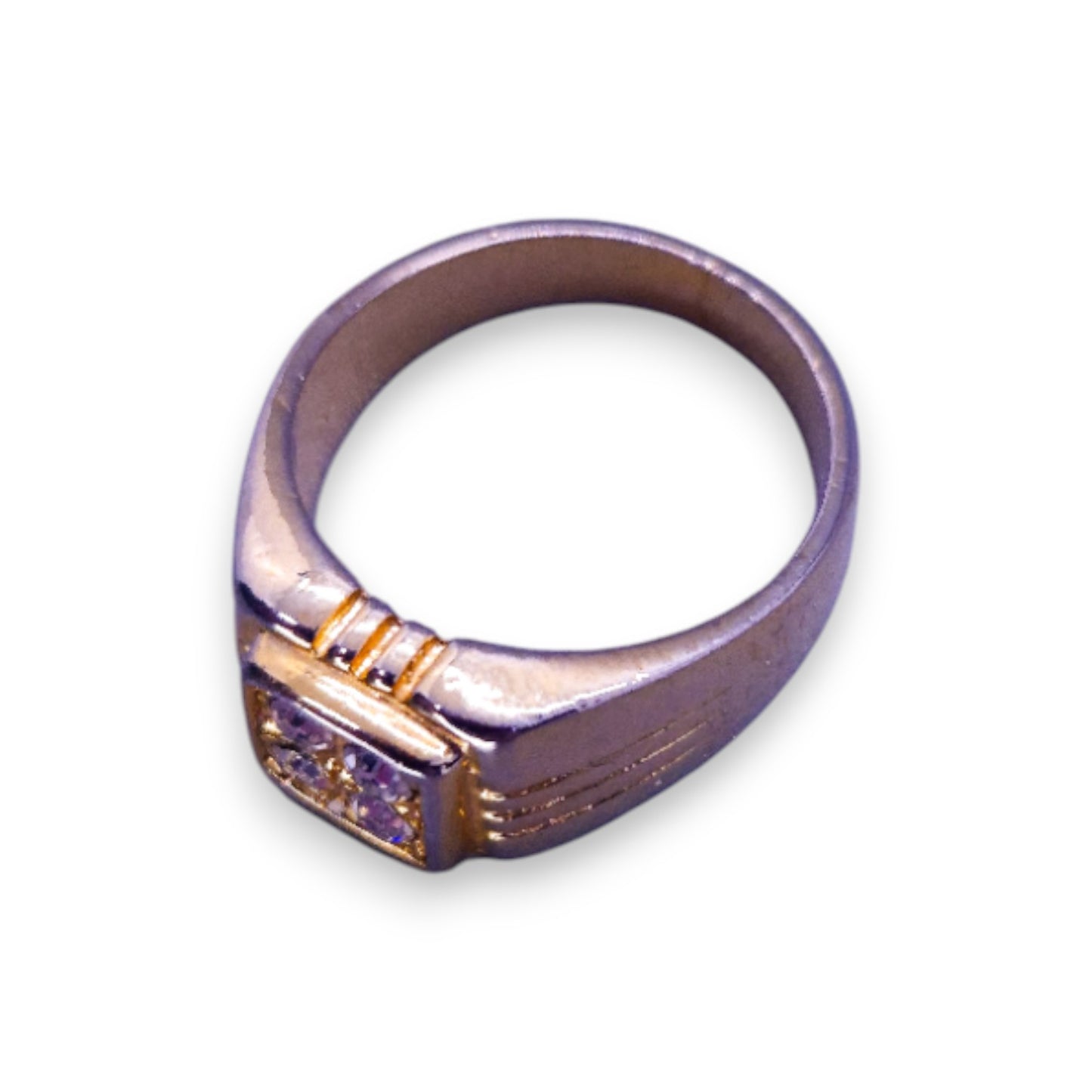 Gold Tone Cubic Zirconia Classic Ring