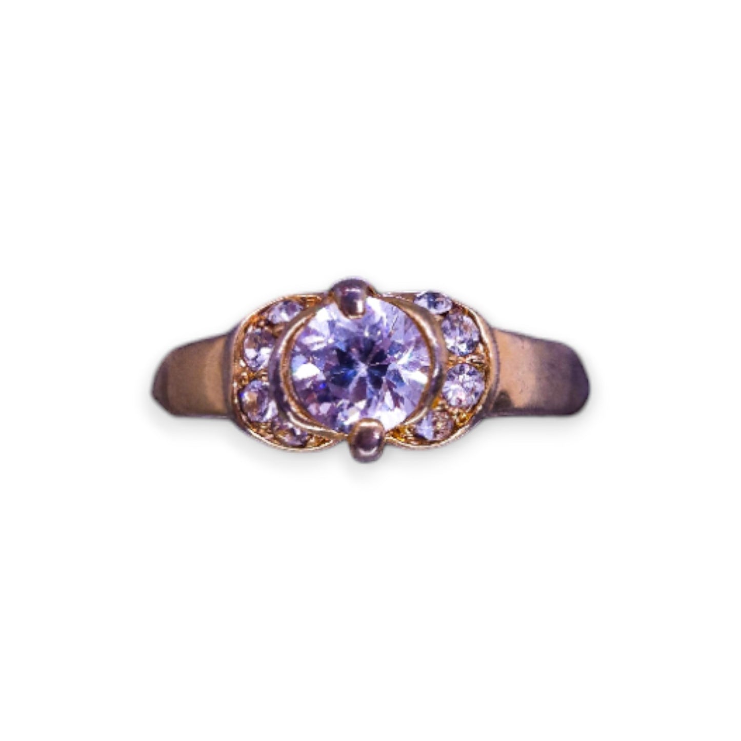 Gold Tone Cubic Zirconia Classic Ring
