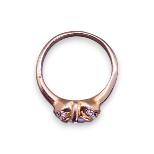 Gold Tone Cubic Zirconia Classic Ring