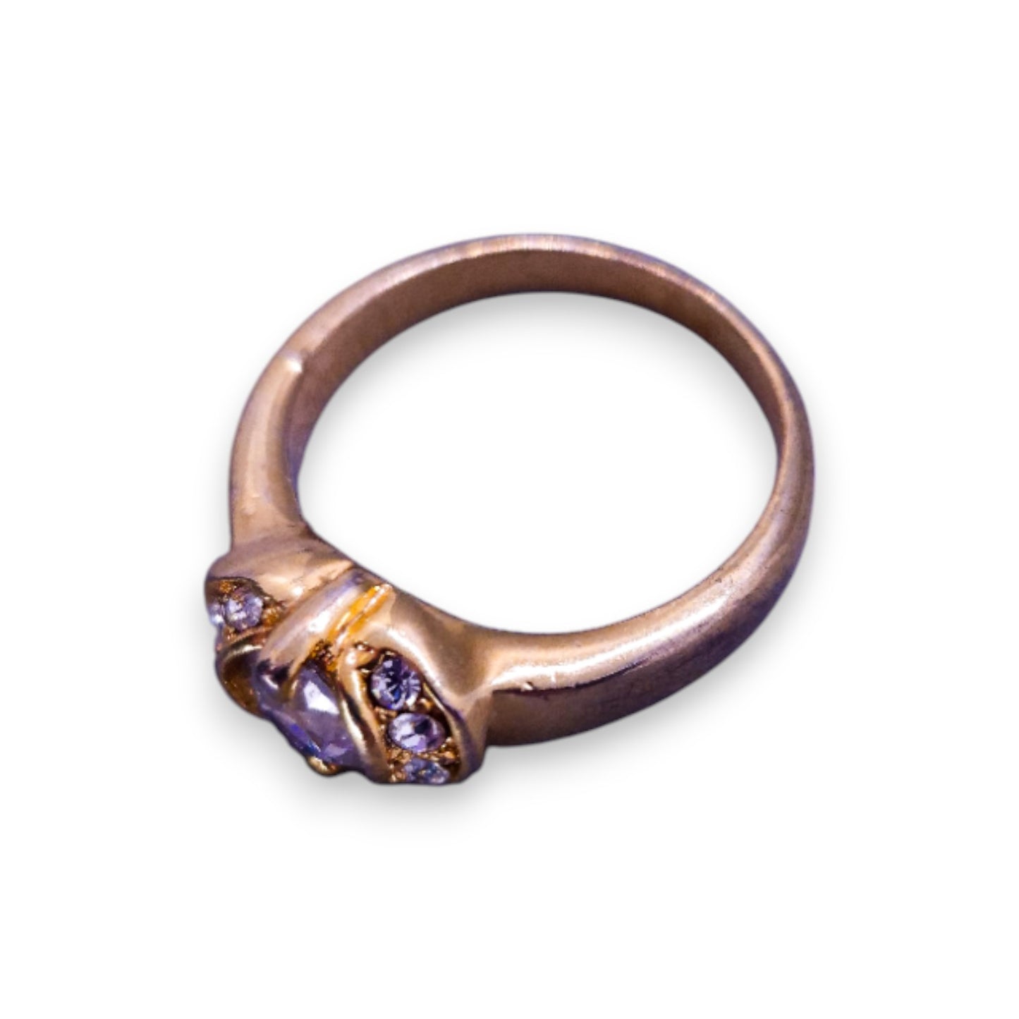 Gold Tone Cubic Zirconia Classic Ring