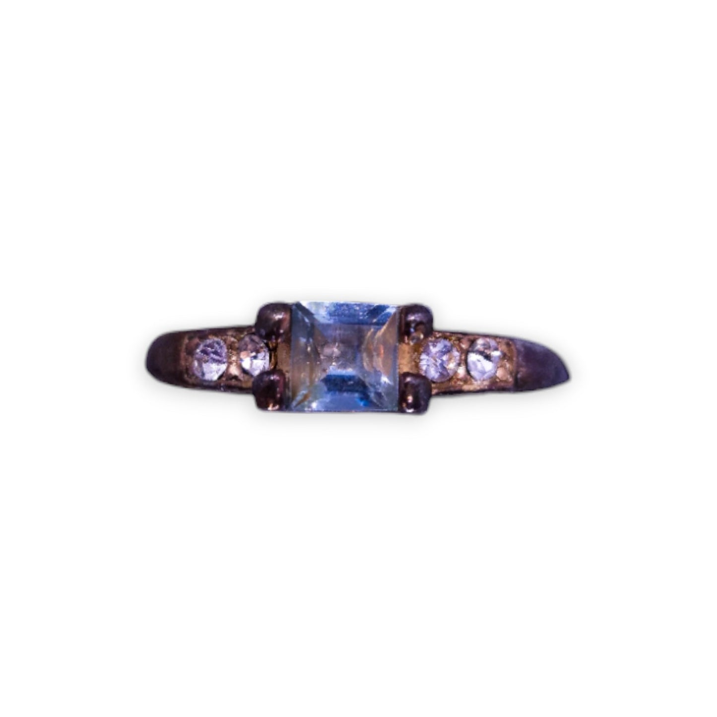 Gold Plated Blue Topaz Classic Ring