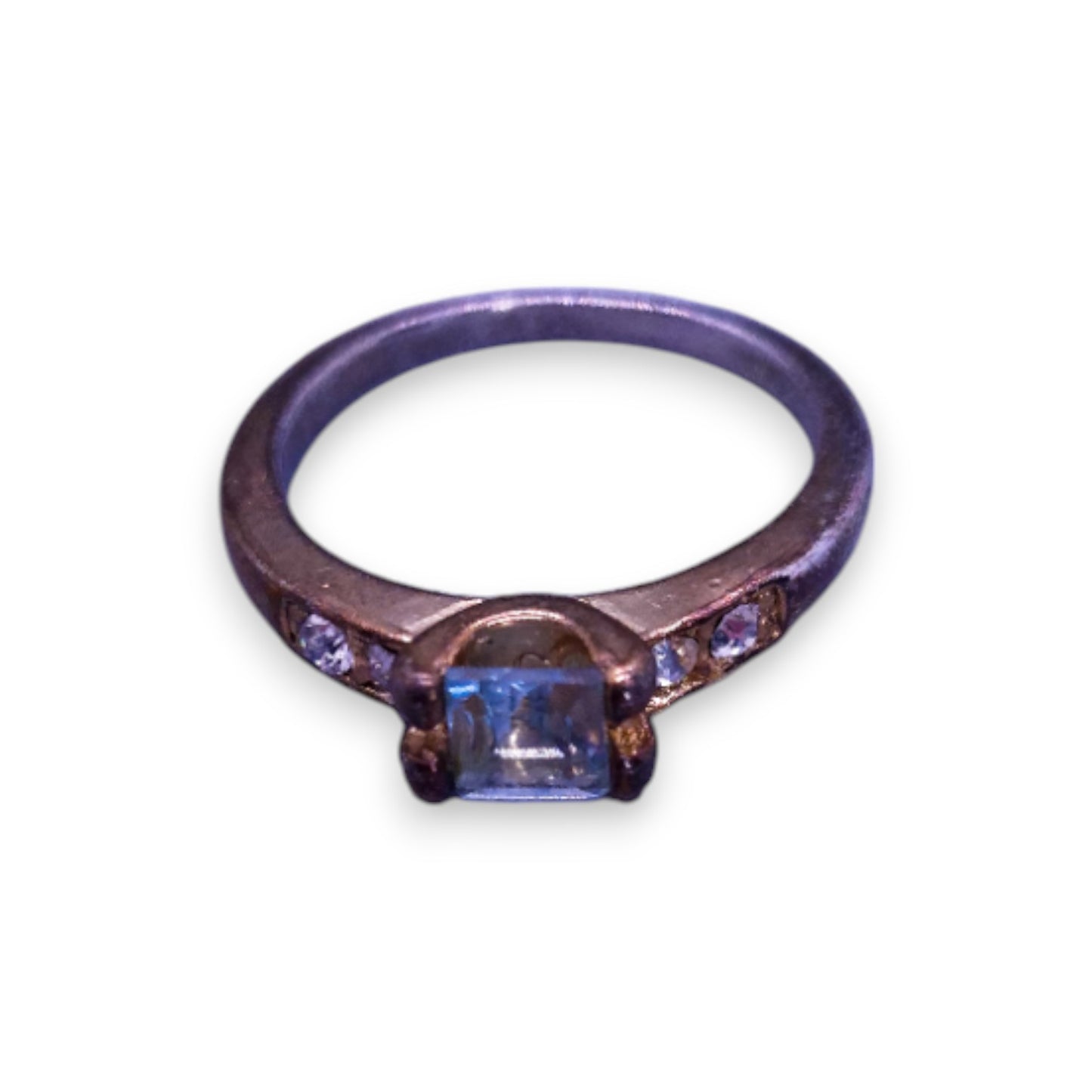 Gold Plated Blue Topaz Classic Ring