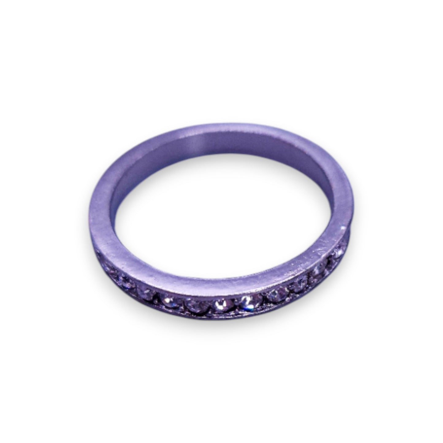 Silver Tone Clear Cubic Zirconia Classic Ring