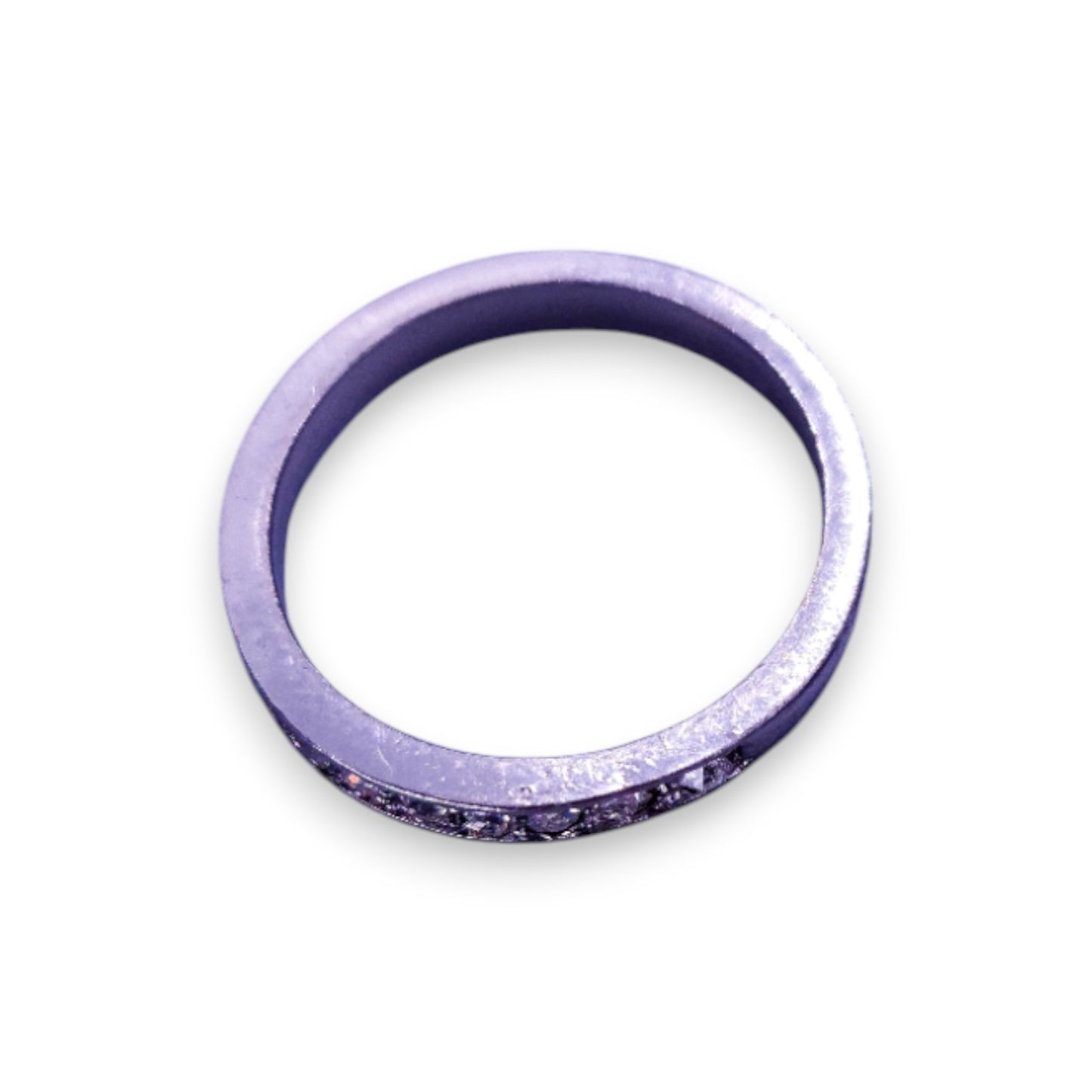 Silver Tone Clear Cubic Zirconia Classic Ring