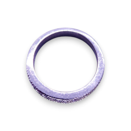 Silver Tone Clear Cubic Zirconia Classic Ring