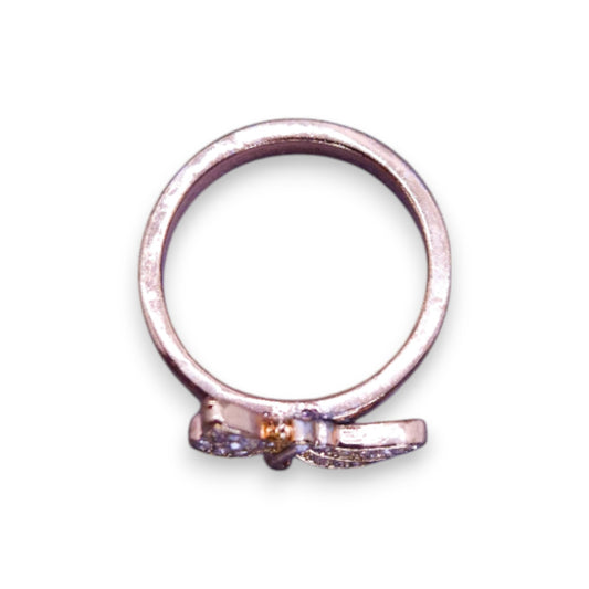 Gold Tone Cubic Zirconia Nature Inspired Dragonfly Ring