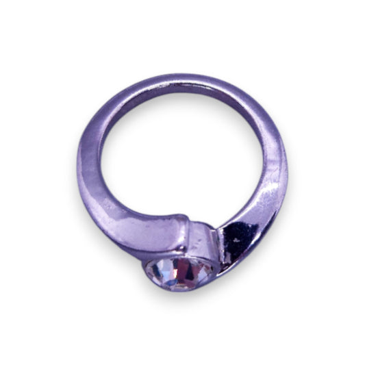 Silver Tone Clear Cubic Zirconia Classic Ring