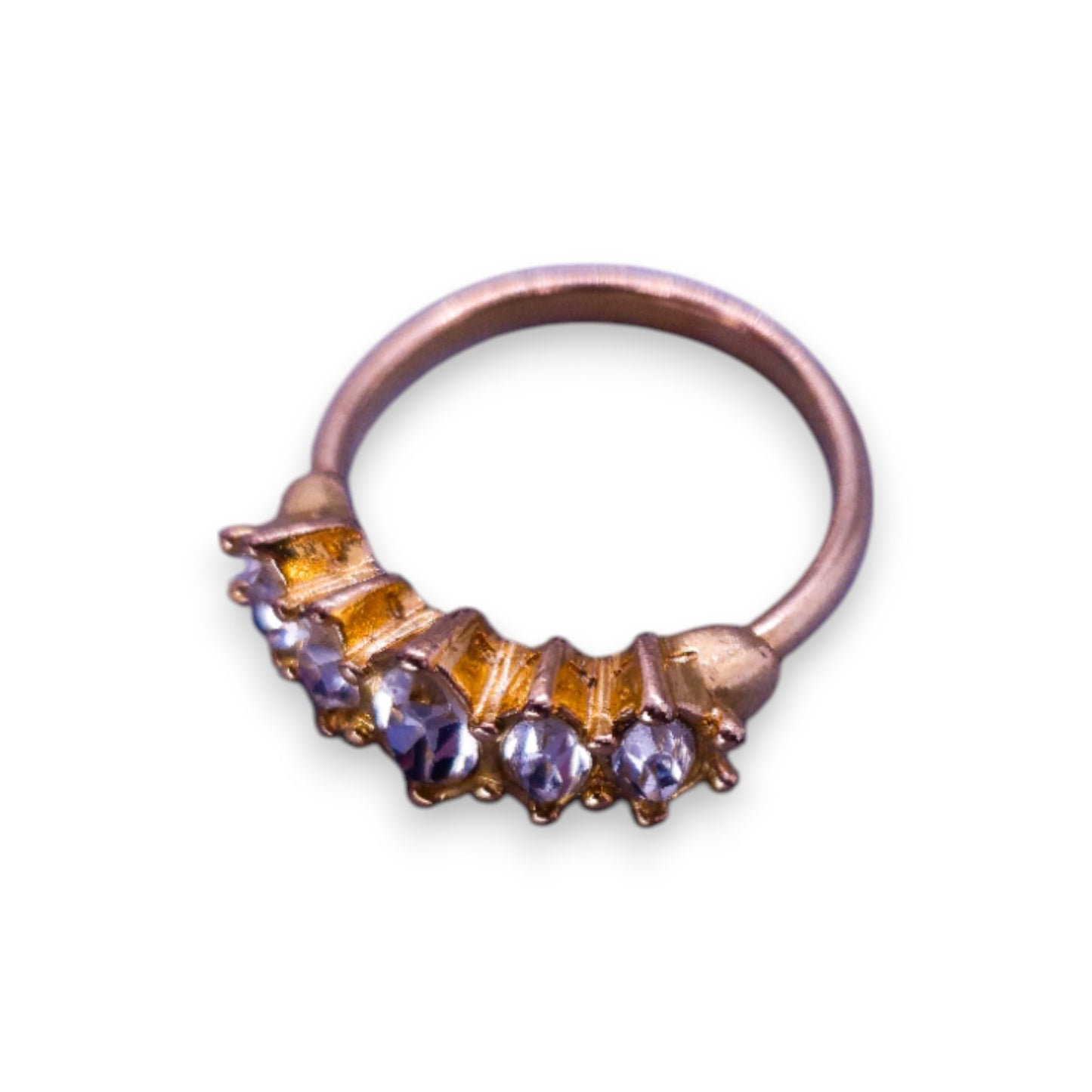 Gold Tone Cubic Zirconia Classic Ring