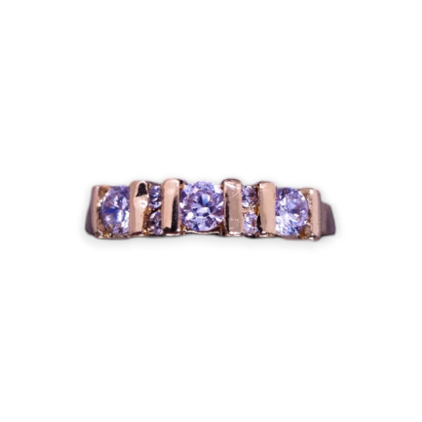 Gold Tone Cubic Zirconia Classic Ring
