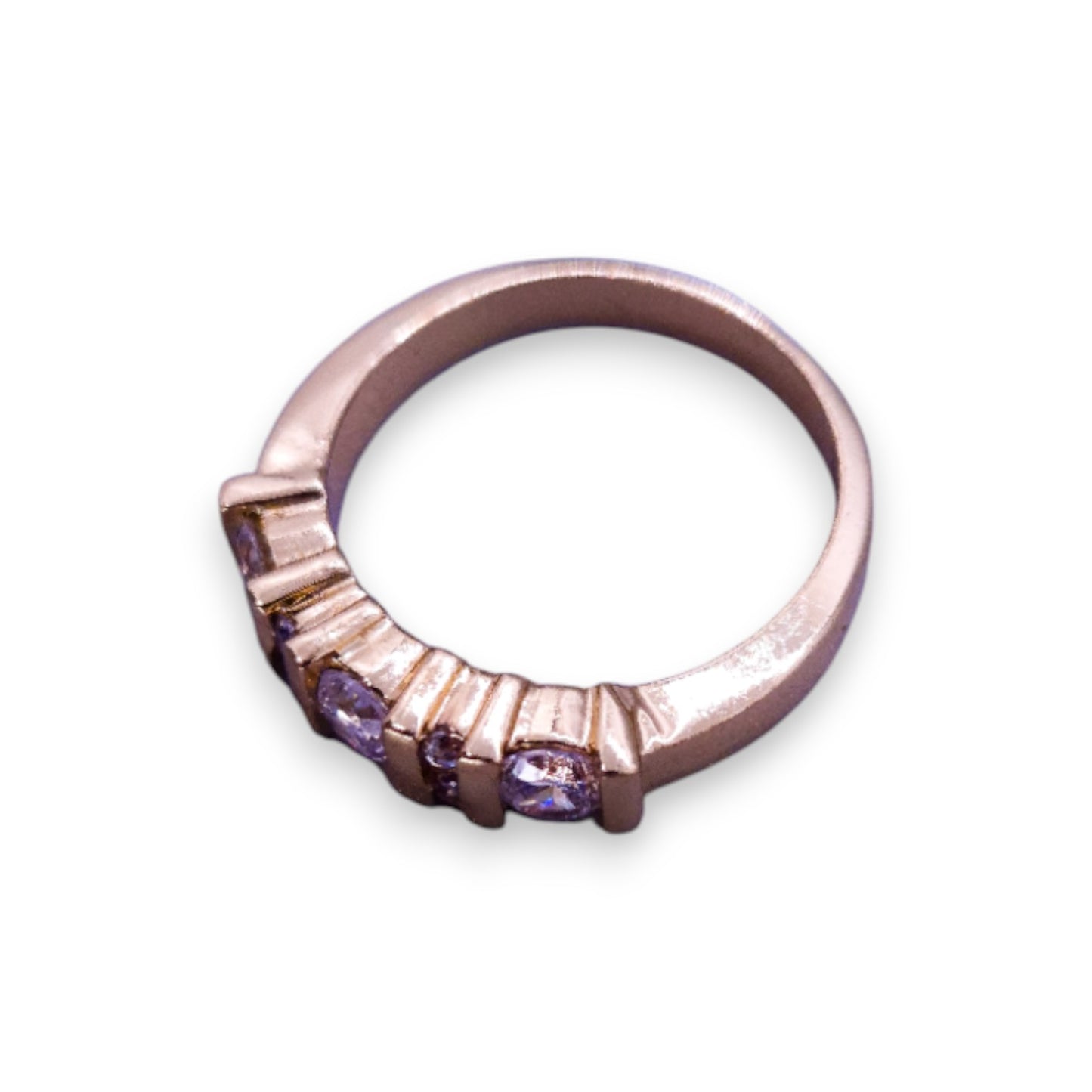 Gold Tone Cubic Zirconia Classic Ring
