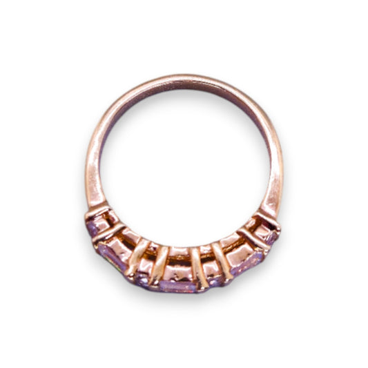 Gold Tone Cubic Zirconia Classic Ring