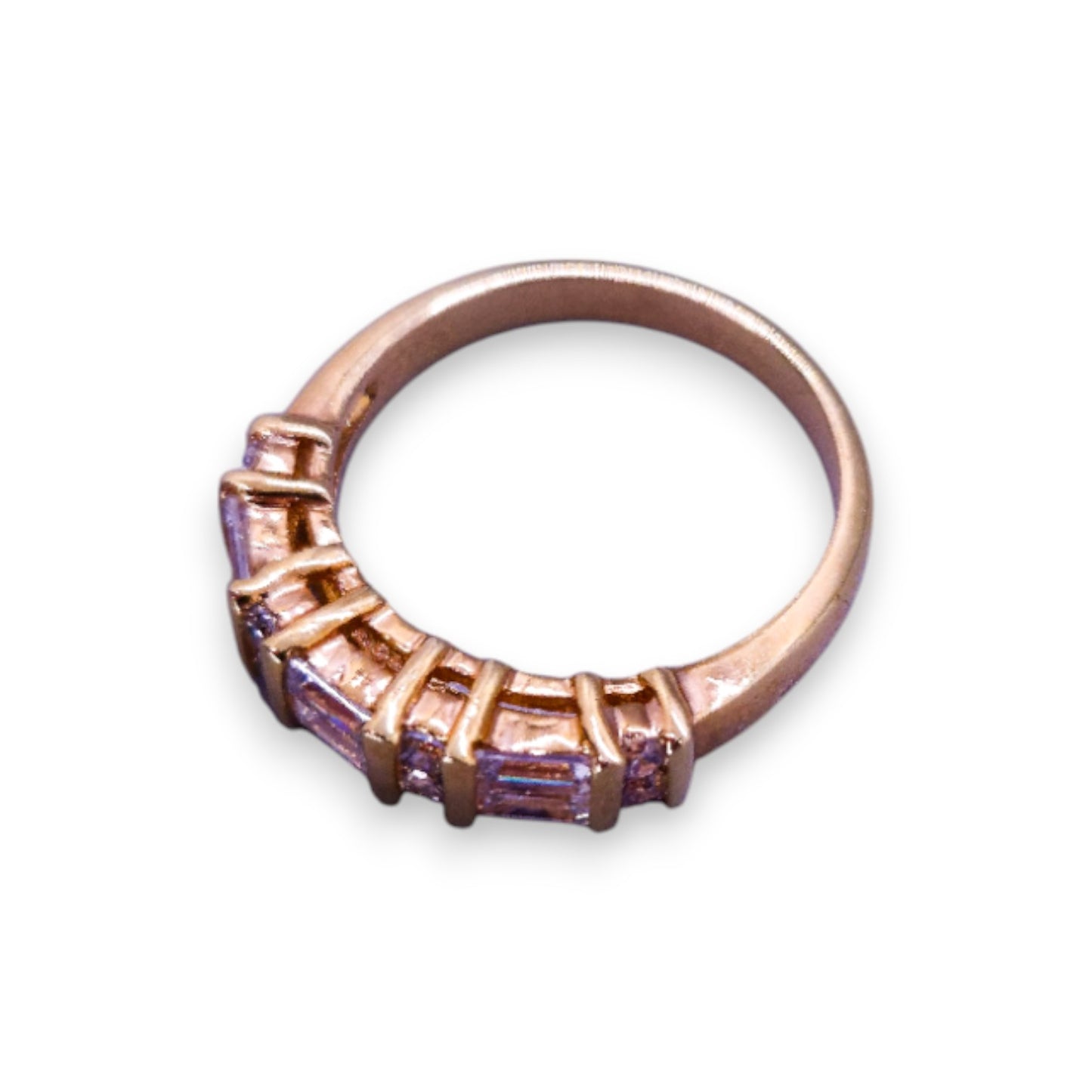 Gold Tone Cubic Zirconia Classic Ring