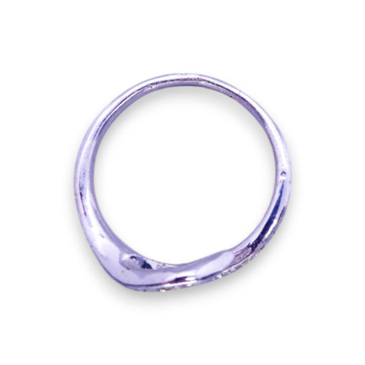 Silver Tone Clear Cubic Zirconia Classic Ring