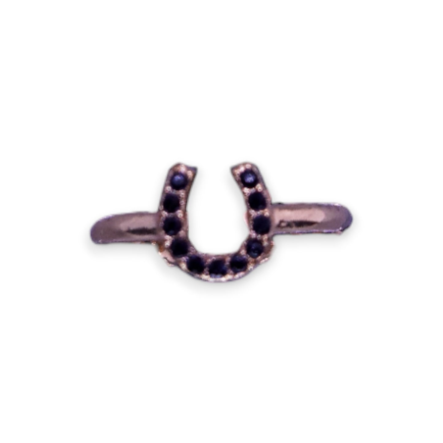 Gold Tone Black Stones Romantic "Luck" Ring