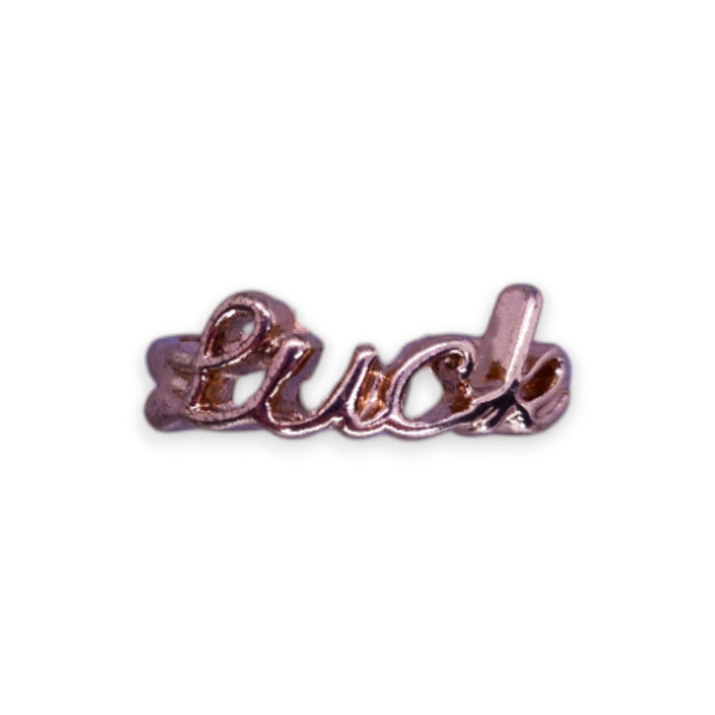 Gold Tone Black Stones Romantic "Luck" Ring