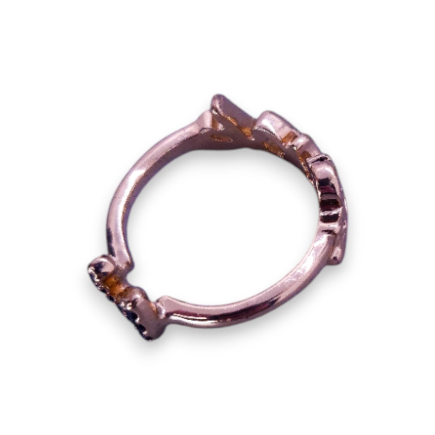 Gold Tone Black Stones Romantic "Luck" Ring