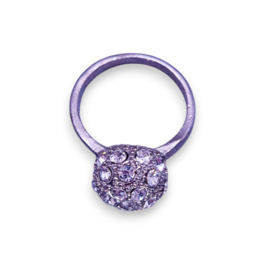 Silver Tone Clear Cubic Zirconia Classic Ring