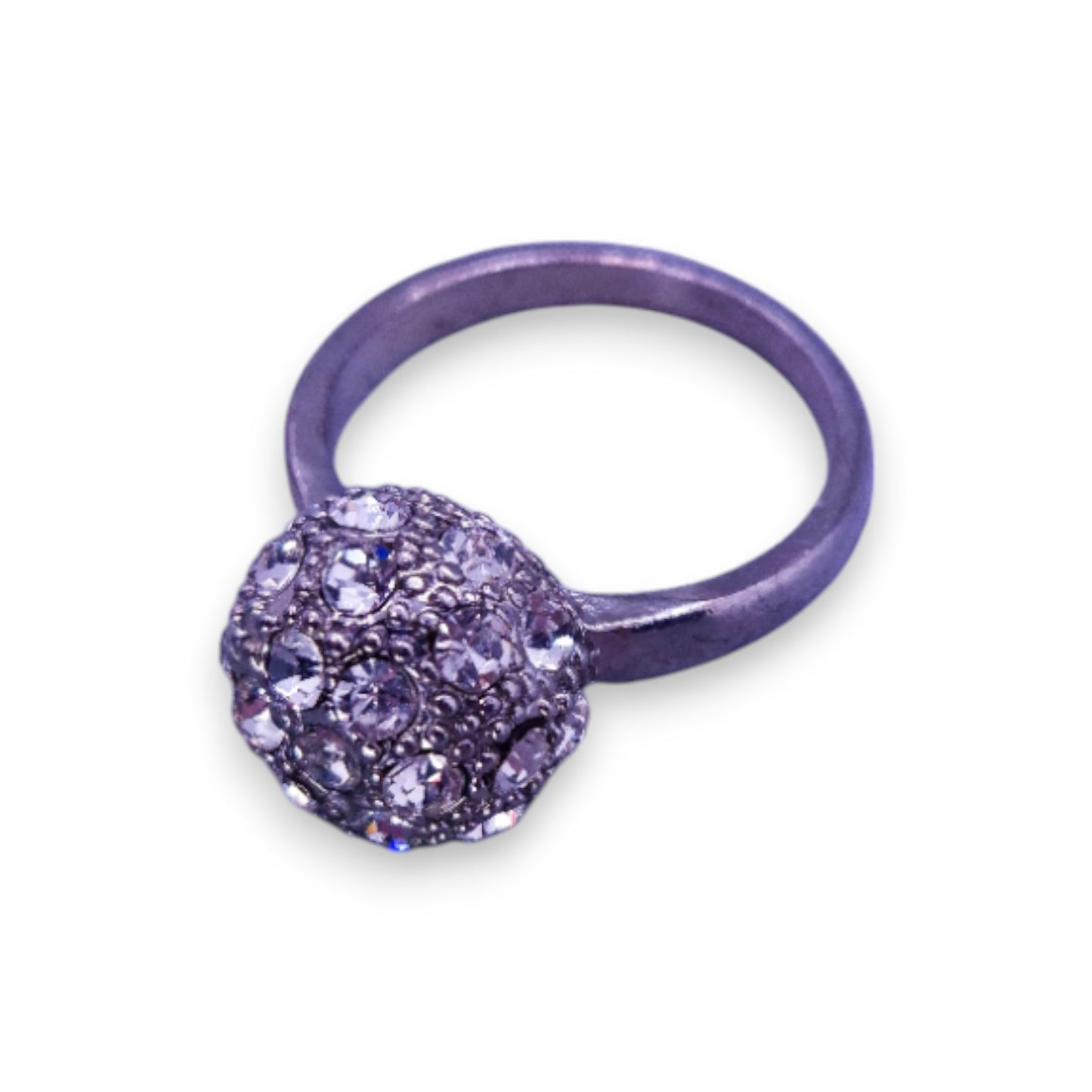 Silver Tone Clear Cubic Zirconia Classic Ring