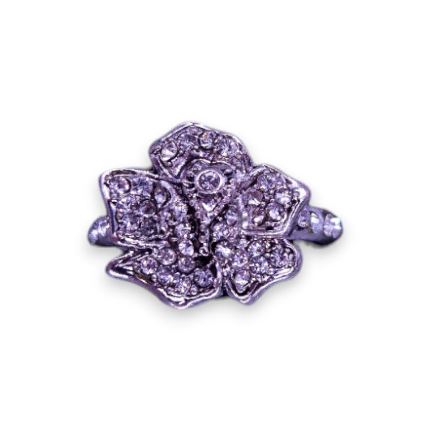 Silver Tone Clear Cubic Zirconia Classic Ring
