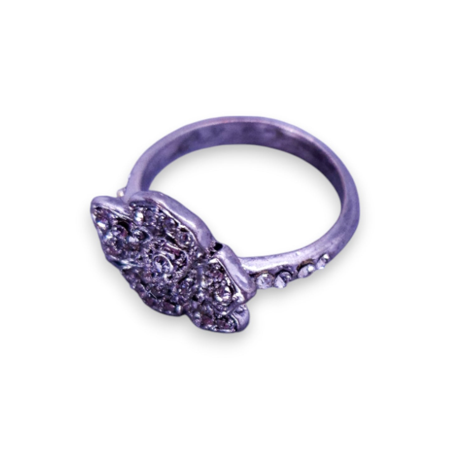 Silver Tone Clear Cubic Zirconia Classic Ring