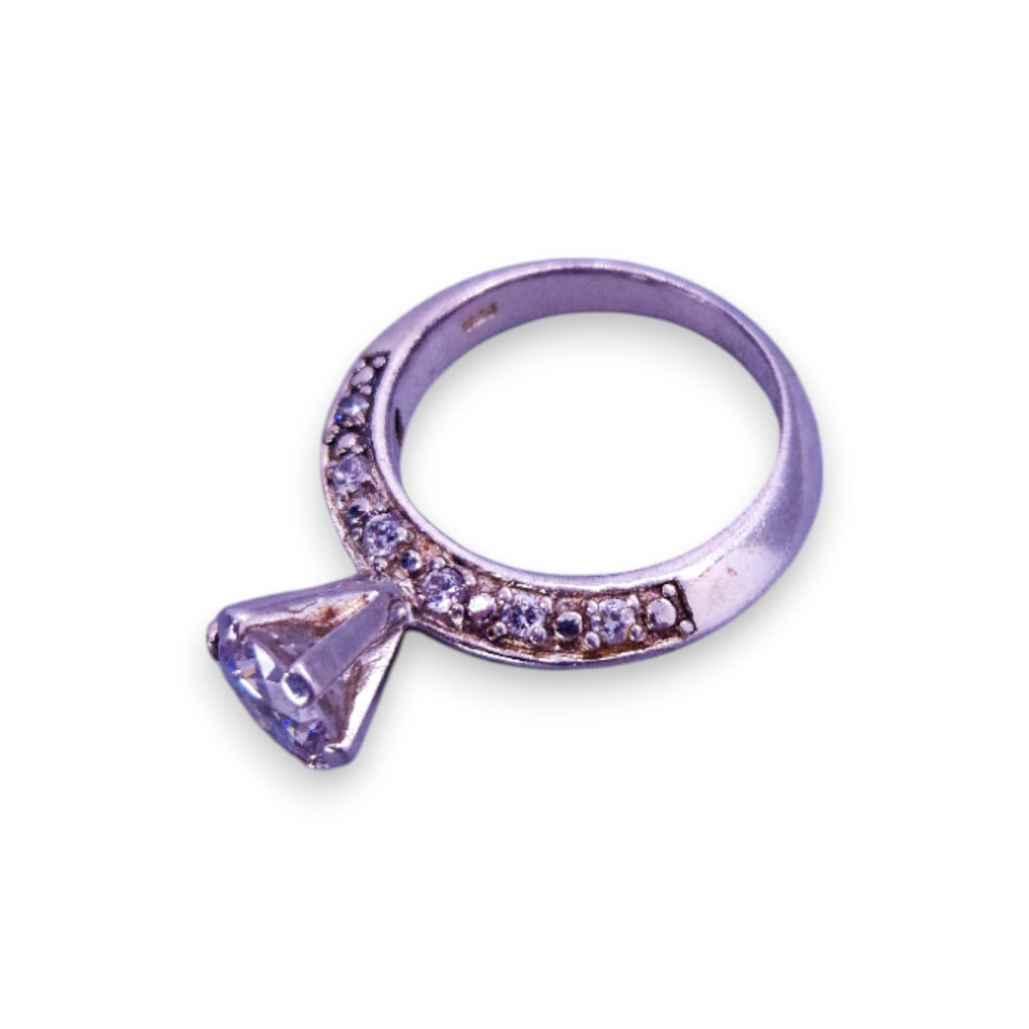Sterling Silver Clear Cubic Zirconia Classic Ring