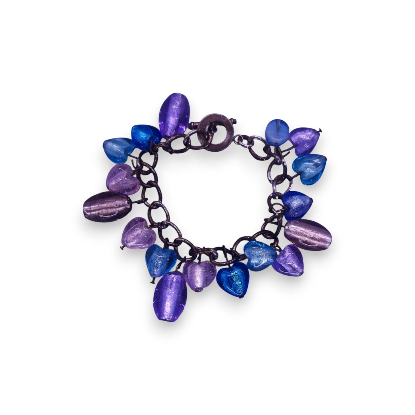 Silver Tone Glass Beads Classic Bracelet